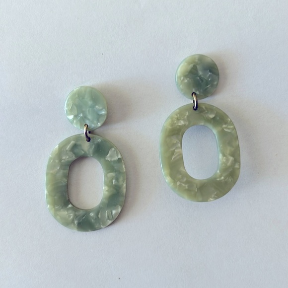Jade Geometric Earrings - Picture 1 of 2